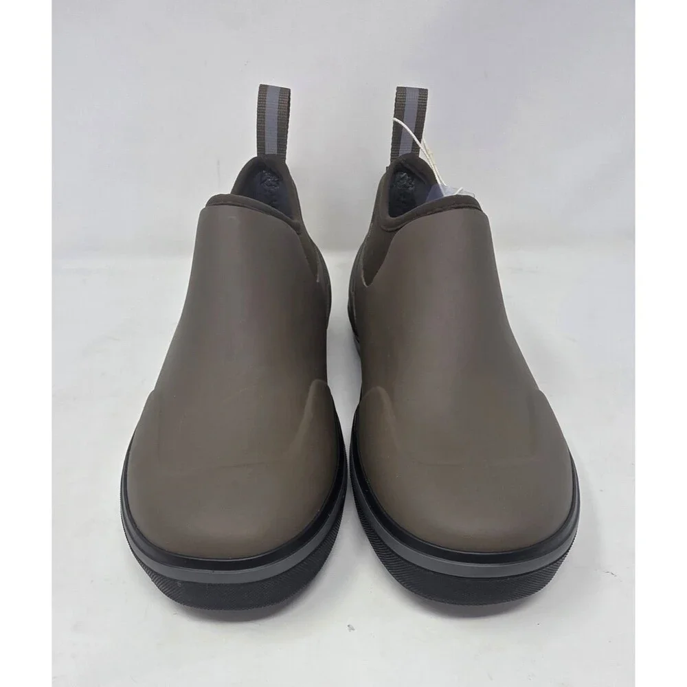 HISEA Waterproof Low-Top Deck Boots Voyager Slip Mens Size 10 Olive Green Rubber